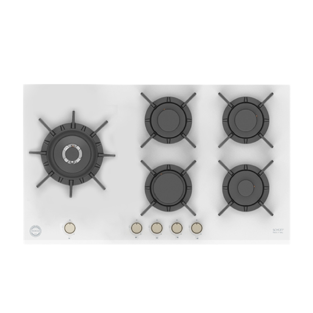 اجاق گاز شیشه 5 شعله پلوپز کنار چپ سفید آردزیا مدلARG-19525